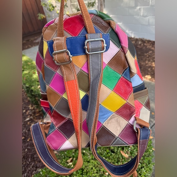 Colorful Patchwork Backpack - Picture 5 of 7